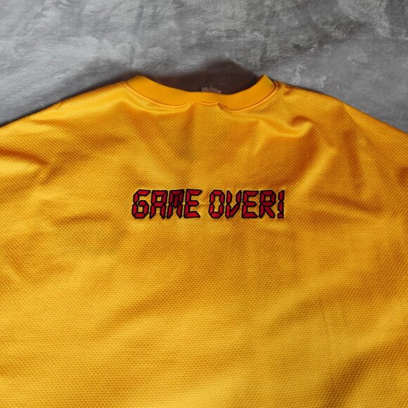 Vintage Russell Athletic Tilt Racing Team Jersey Shirt Mens 2XL Slim Fit Gold - Picture 2 of 8